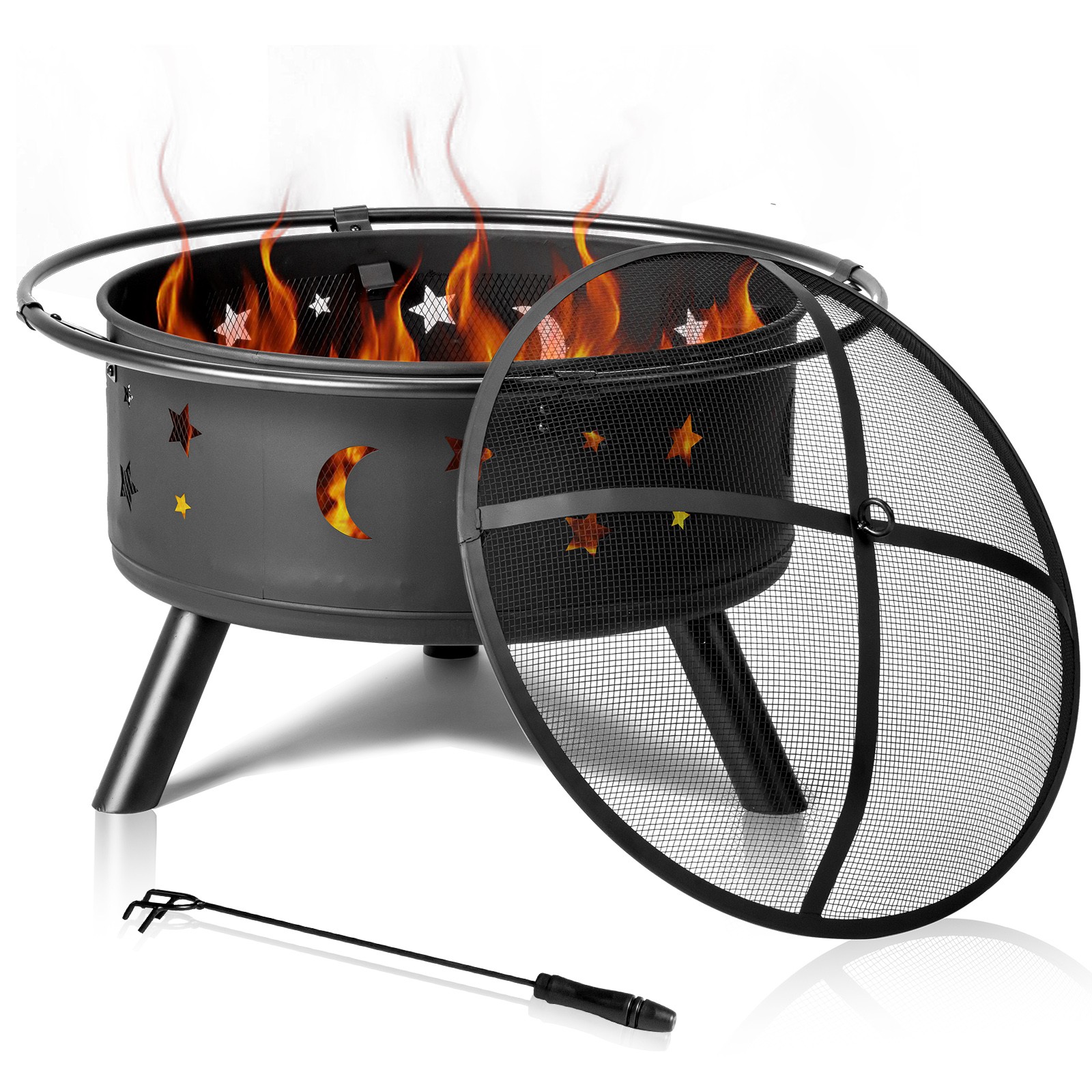 Wood Burning Fire Pit Outdoor Heater Backyard Patio Deck Stove Fireplace Bowl