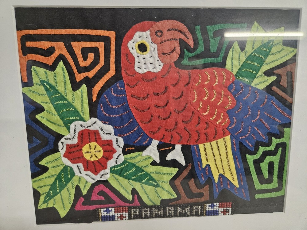 Authentic Mola Art Depicting A Parrot