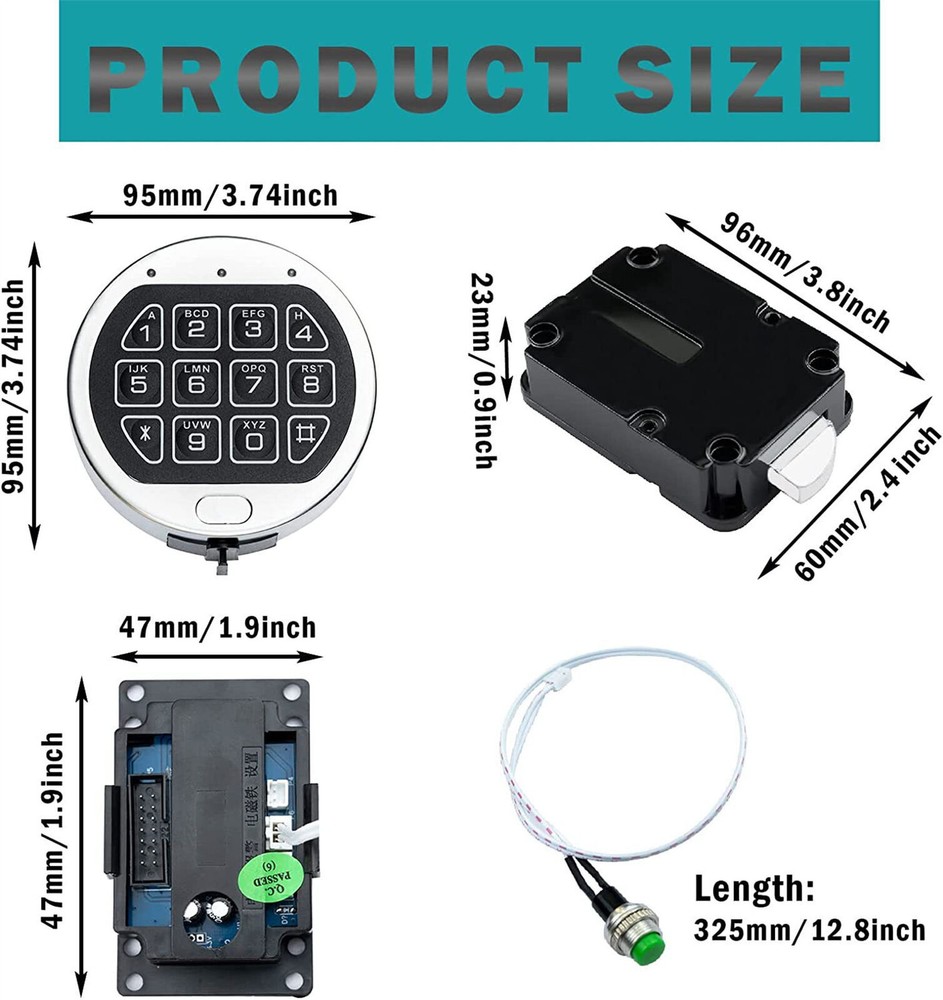 New Replacement Electronic Combination Safe Lock Digital Keypad With Swing Bol2c
