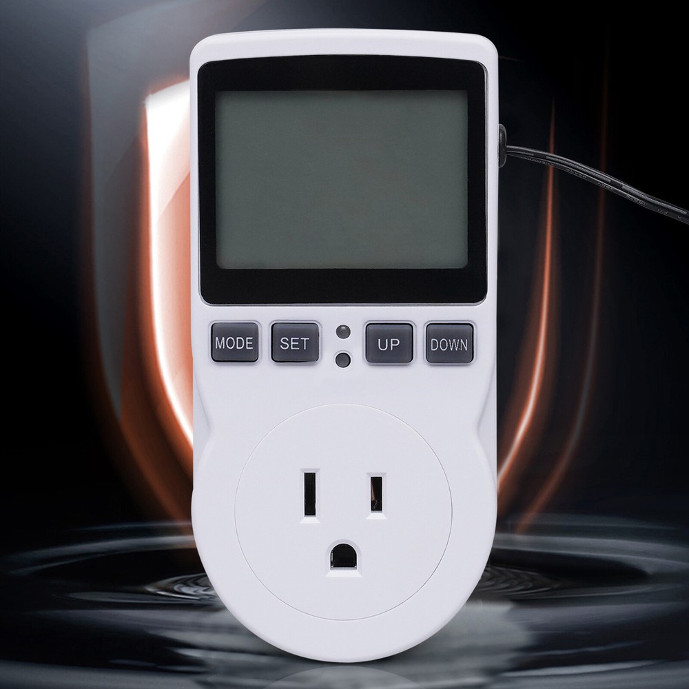 Programmable Thermostat Plug LED Display Temp Controller Outlet Heater Cooler US