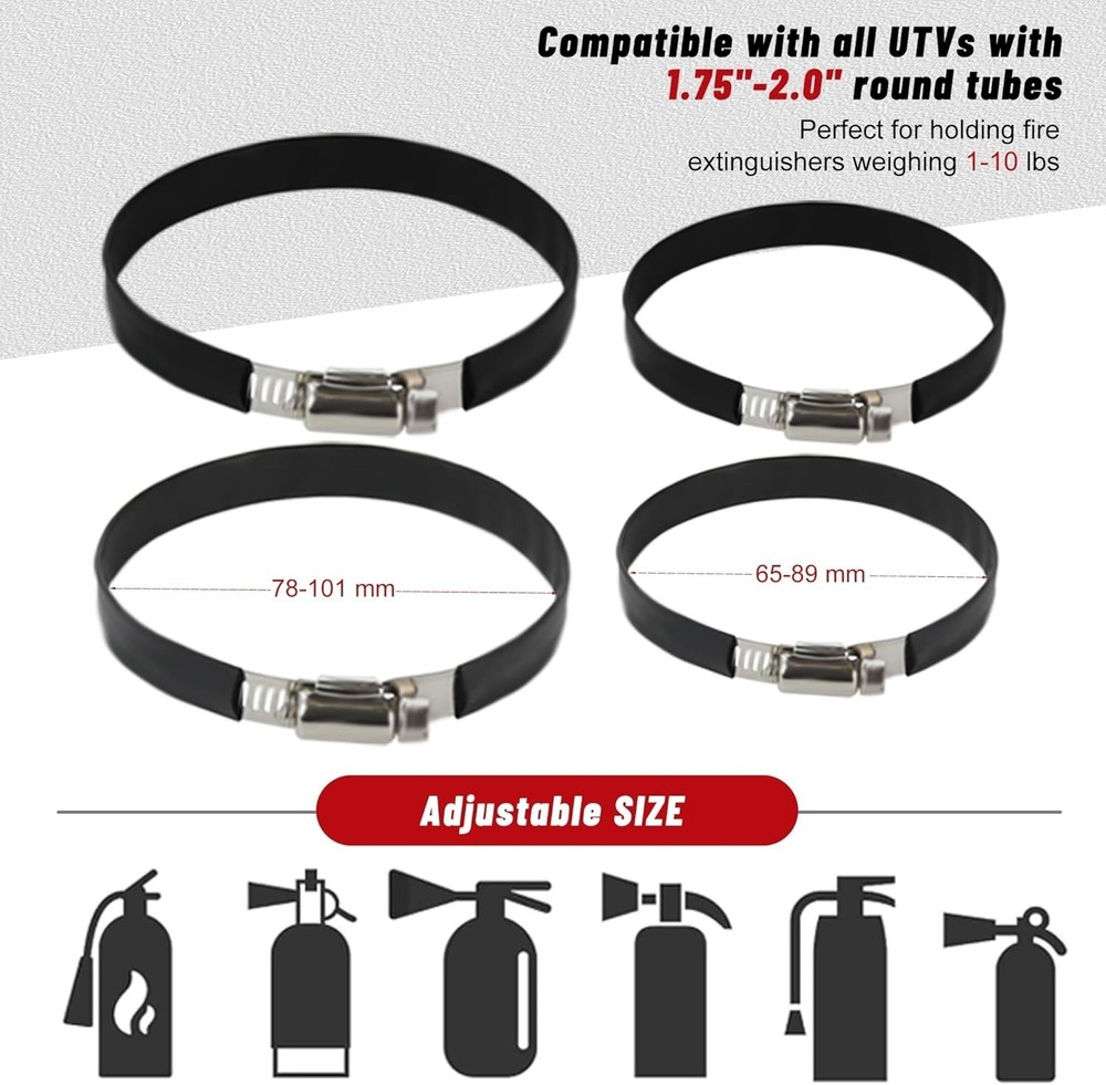 UTV Fire Extinguisher with Mount Kit- Quick Release Roll Bar For Any Vehicle