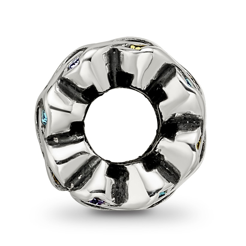 Silver Reflections Crystals Mandala Spacer Bead QRS3473