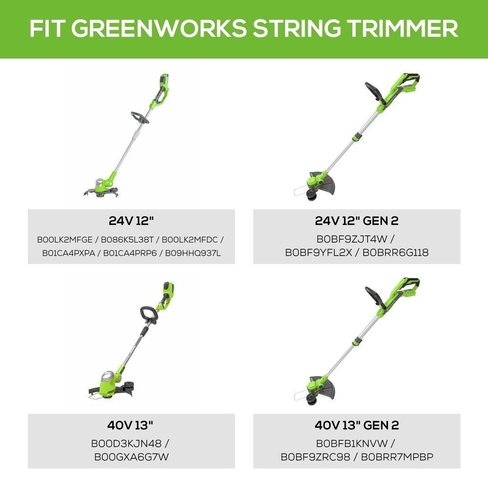 Greenworks 0.065" Single Line Auto-Feed String Trimmer Spools (6-Pack) + Replace