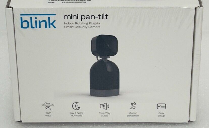 Blink Mini Pan-Tilt Camera Rotating Indoor Plug-in Smart Security Camera, NEW