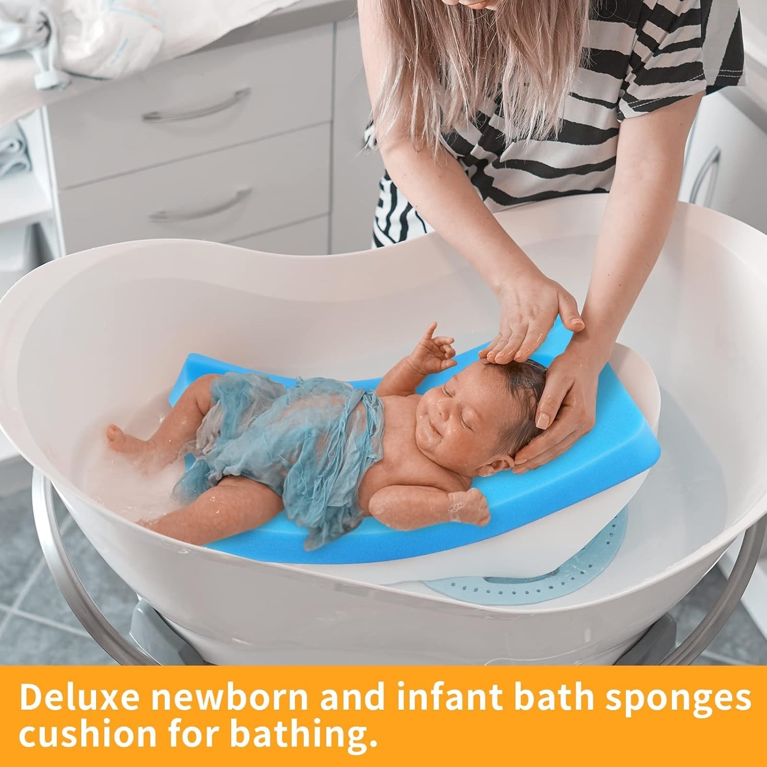 Baby Bath Cushion Baby Bath Sponge for Bathing Infant Bath Mat Newborn...