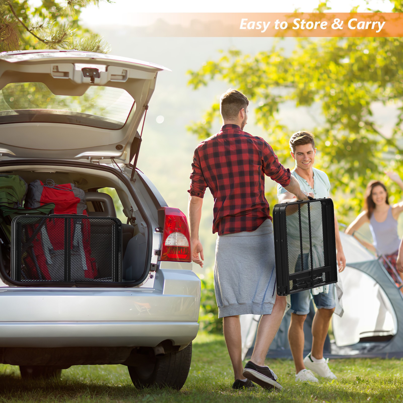 Outdoor Grill Table, Folding Camping Table, 3 ft Portable Picnic Table