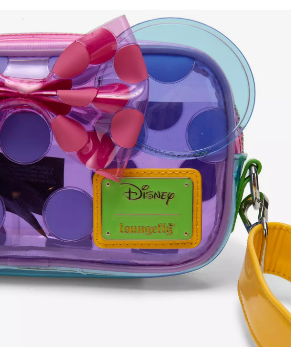 Loungefly Crossbody Bag Purse MINNIE MOUSE COLORBLOCK Jelly Polka Dot Rainbow