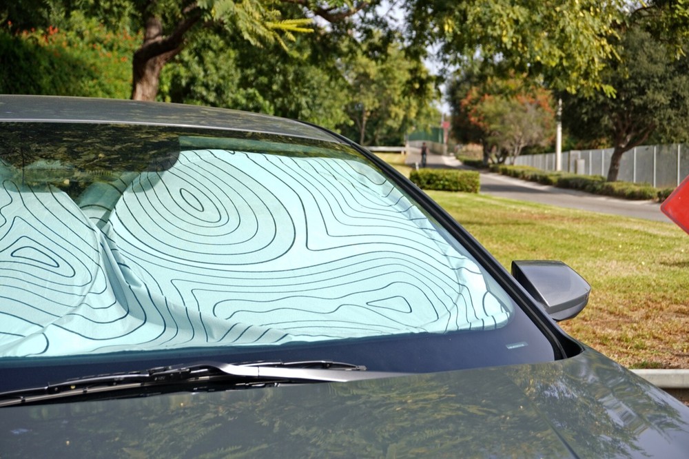 For Subaru Outback 2015-2019 Windshield Sun Shade Topographic Lines UV Visor