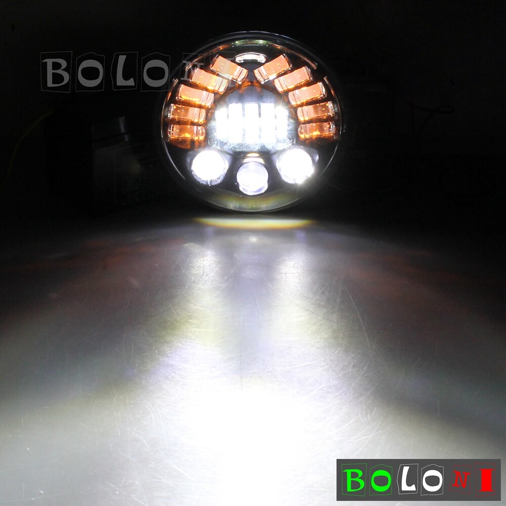 Chrome Round LED Headlight For Harley Softail Touring DOT SAE E9 approved 94-13
