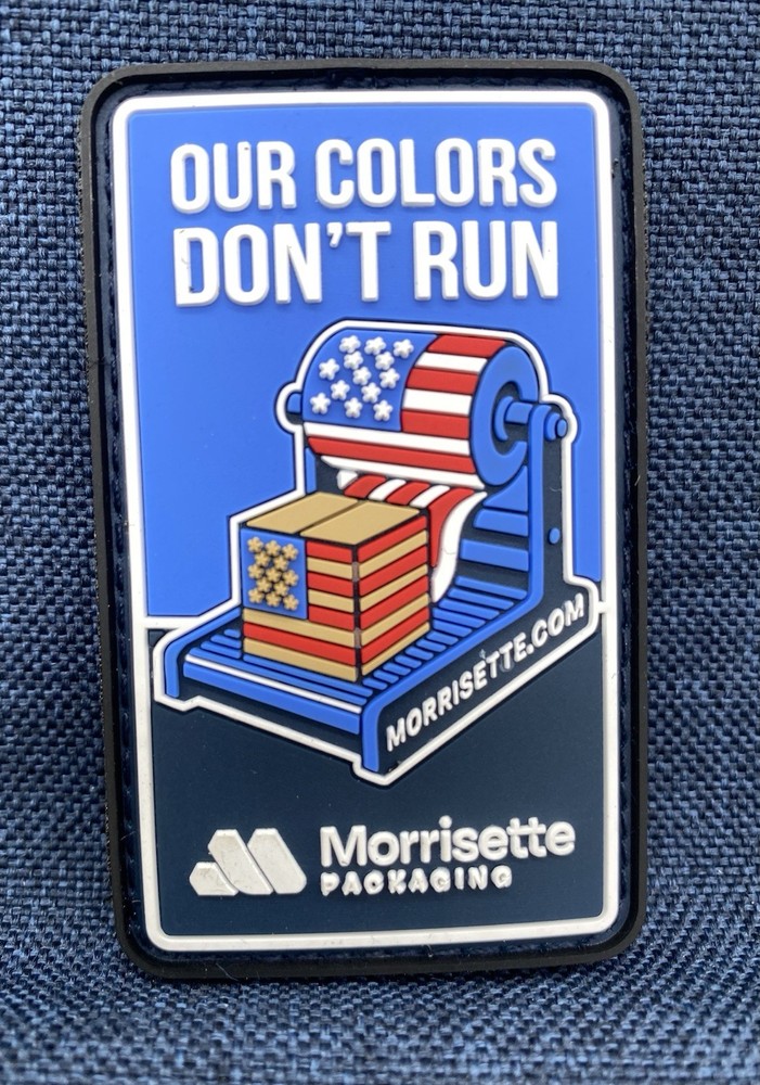SHOT Show 2026 Morrisette Packaging "Our Colors Don't Run" Patch, Hook/Loop, NEW