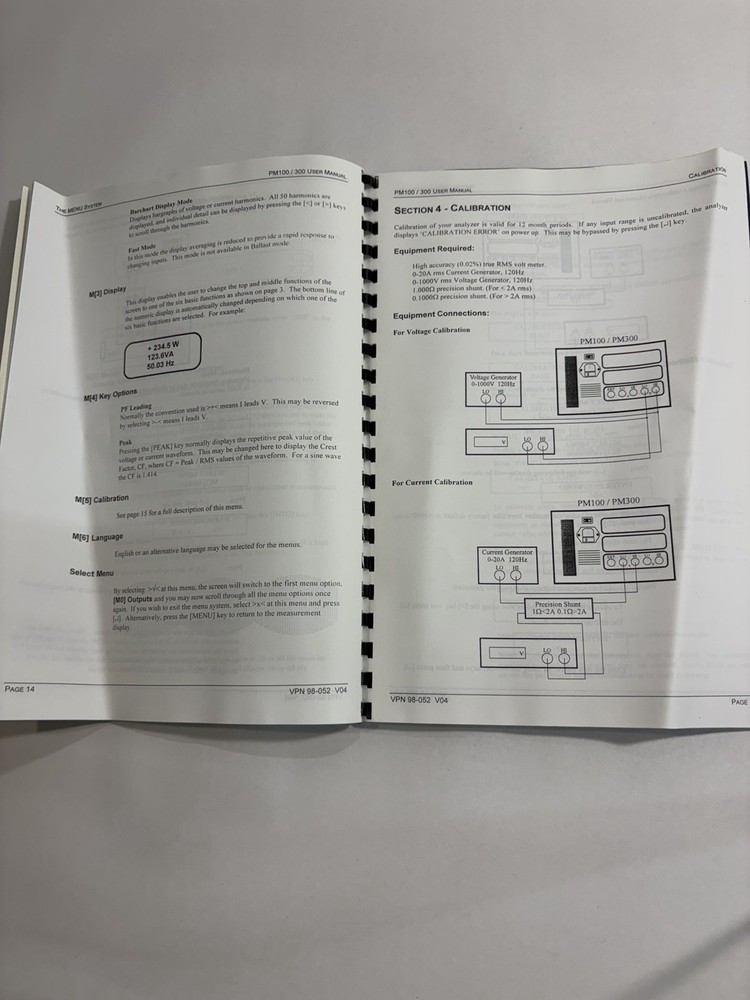 Voltech PM100 PM300 Power Analyzer Instruction Manual Voltech User Manual Guide