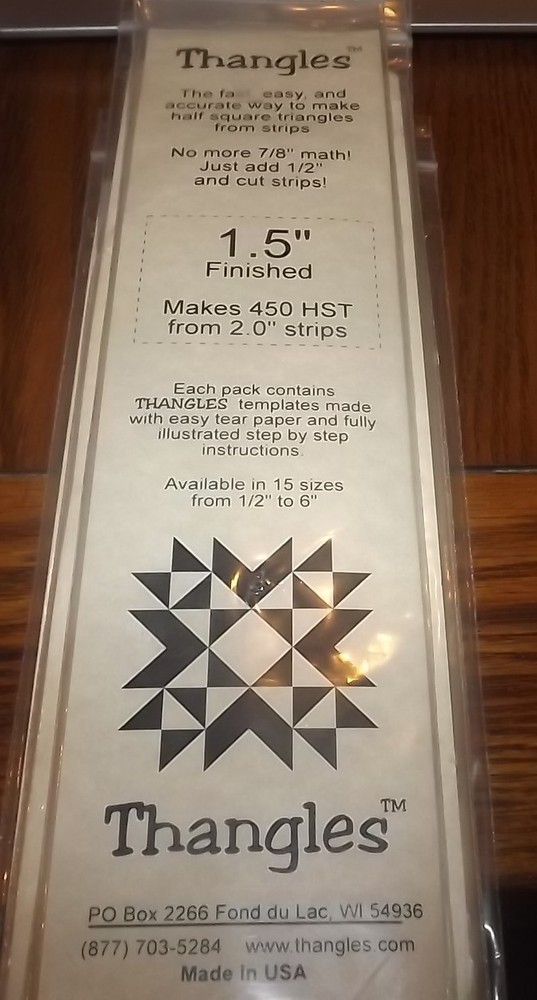 Quilting Template Thangles Paper Template 1.5 NIP