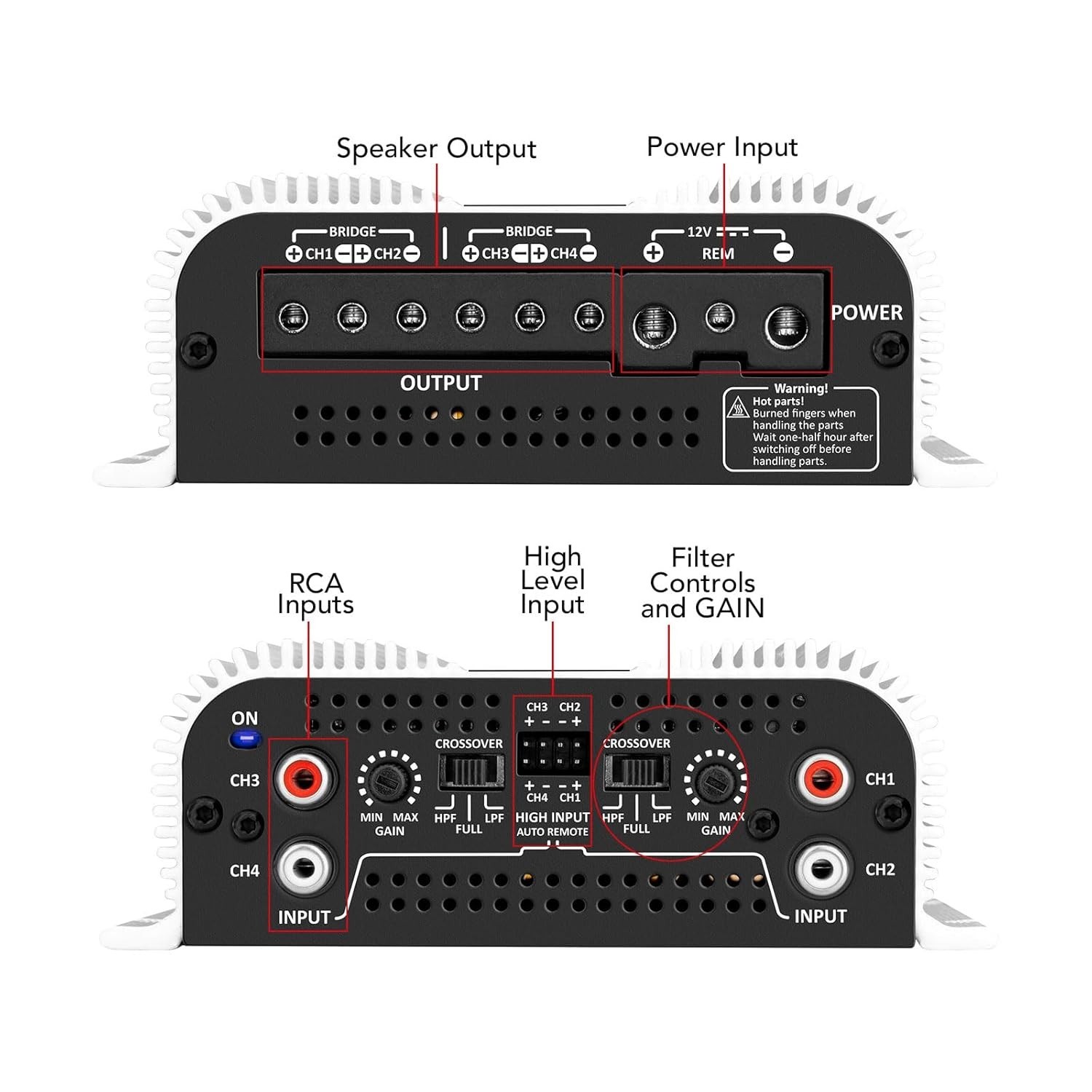 Taramps TS 800x4 1 Ohms 4 Channels High Level Input 800W Full Range Amplifier