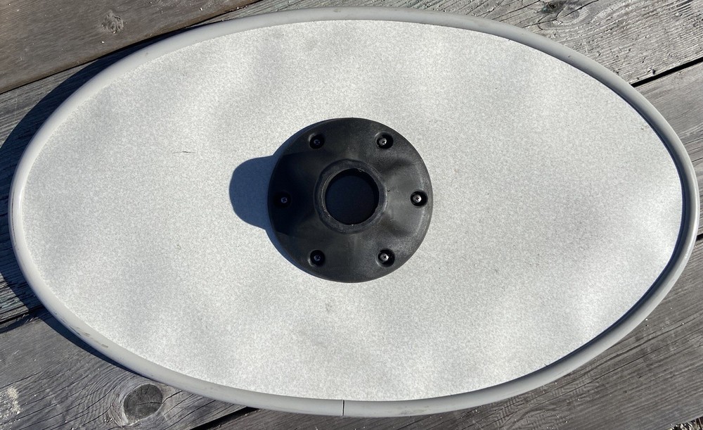 Tabletop With Bevels Oval Gray For Boat