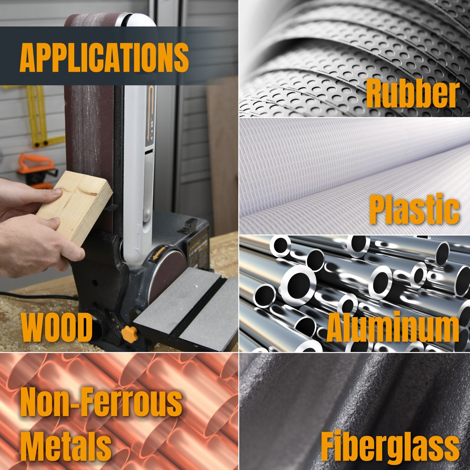 POWERTEC 4 x 36" Sanding Belt 80 Grit 10pcs Aluminum Oxide Sandpaper 110680