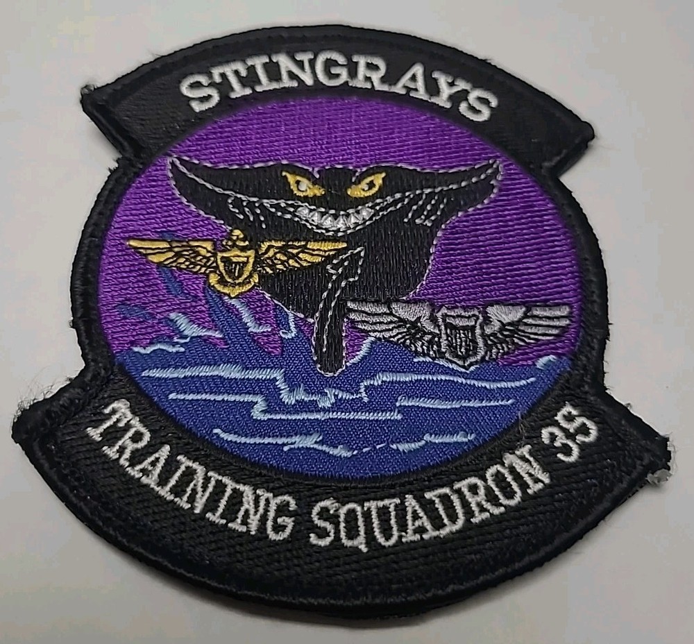 Navy Stingrays Training Squadron 35 Patch - Hook And Loop 3 7/8" × 3 1/4"
