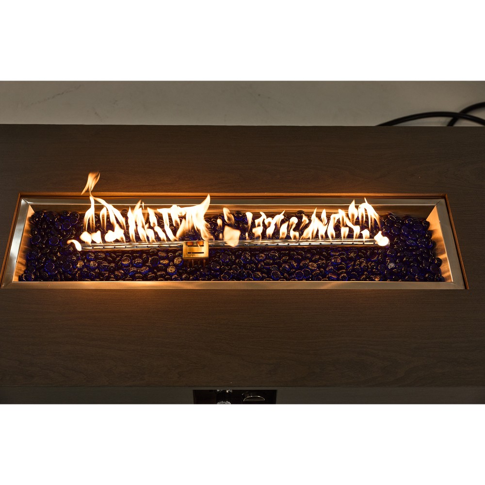 54" Rectangular Propane Fire Pit Table 50K BTU Low-Profile Modern Patio Heater