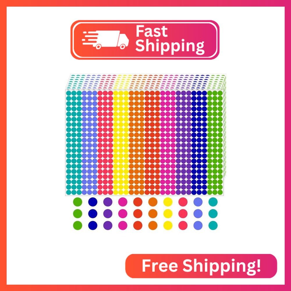 6000 PCS 1/4" Small Dot Stickers Round Color Coding Labels Circle Dots Labels St