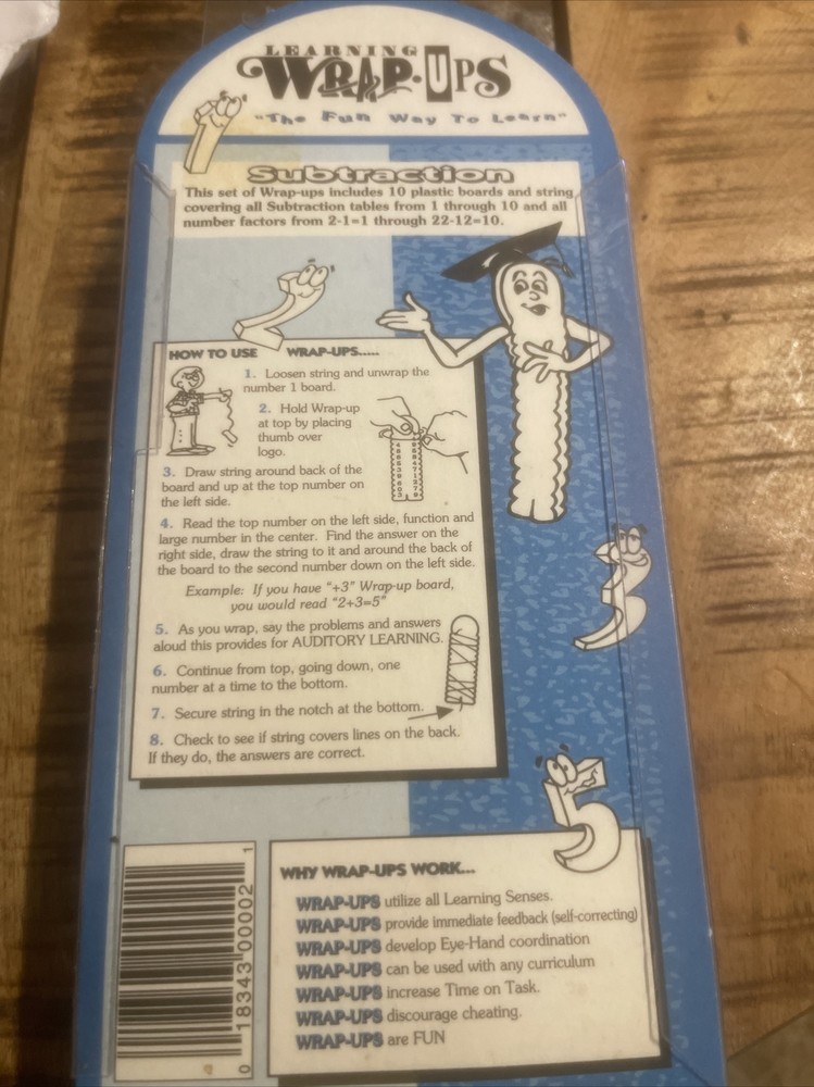 SUBTRACT! LEARNING WRAP-UPS 1s to 12s SELF-CORRECTING Maths Tool FAST FREE SHIP