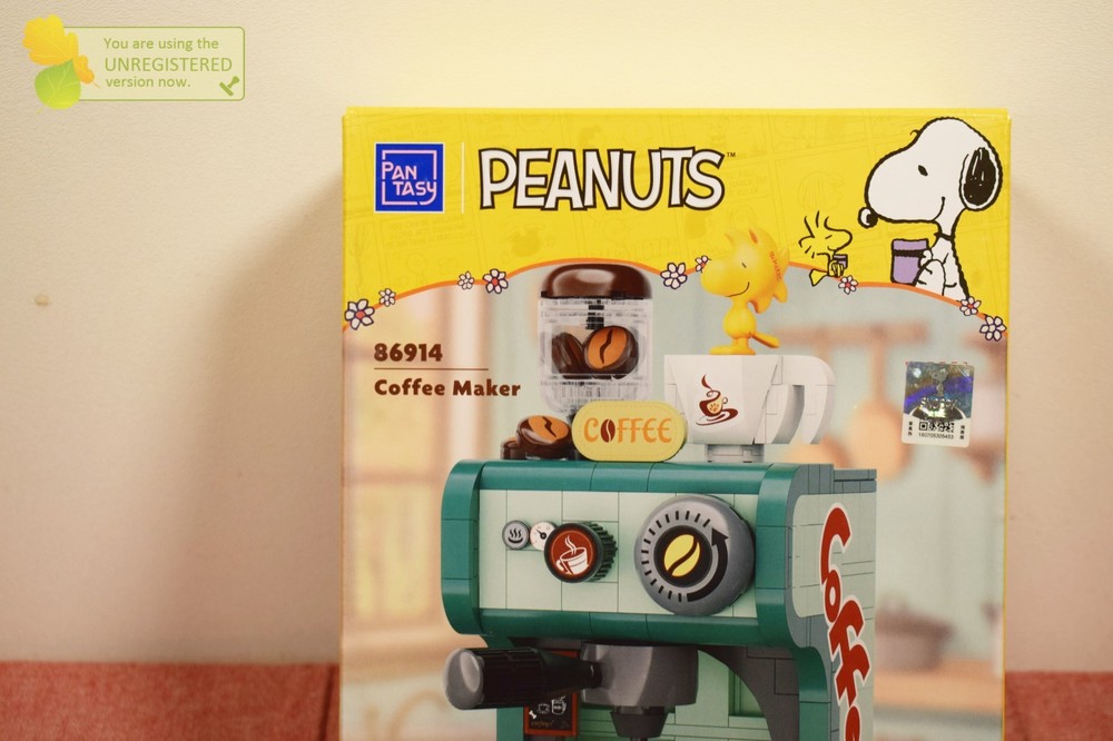 Pantasy Peanuts Snoopy Coffee Maker Retro Buildable Brick Block Set 86914 #