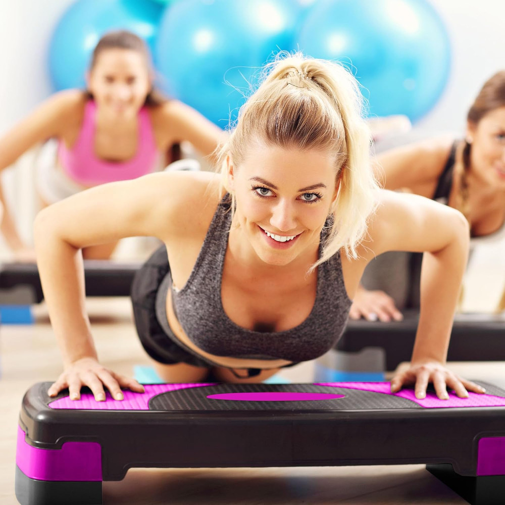 Balancefrom Aerobic Step Platform Trainer with Adjustable 3-Level Risers, 400 Po