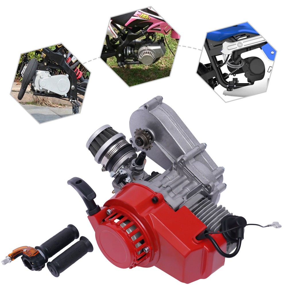 2-Stroke 49cc Racing Engine Motor Pull Start Engine For Pocket /Mini Dirt Bikes