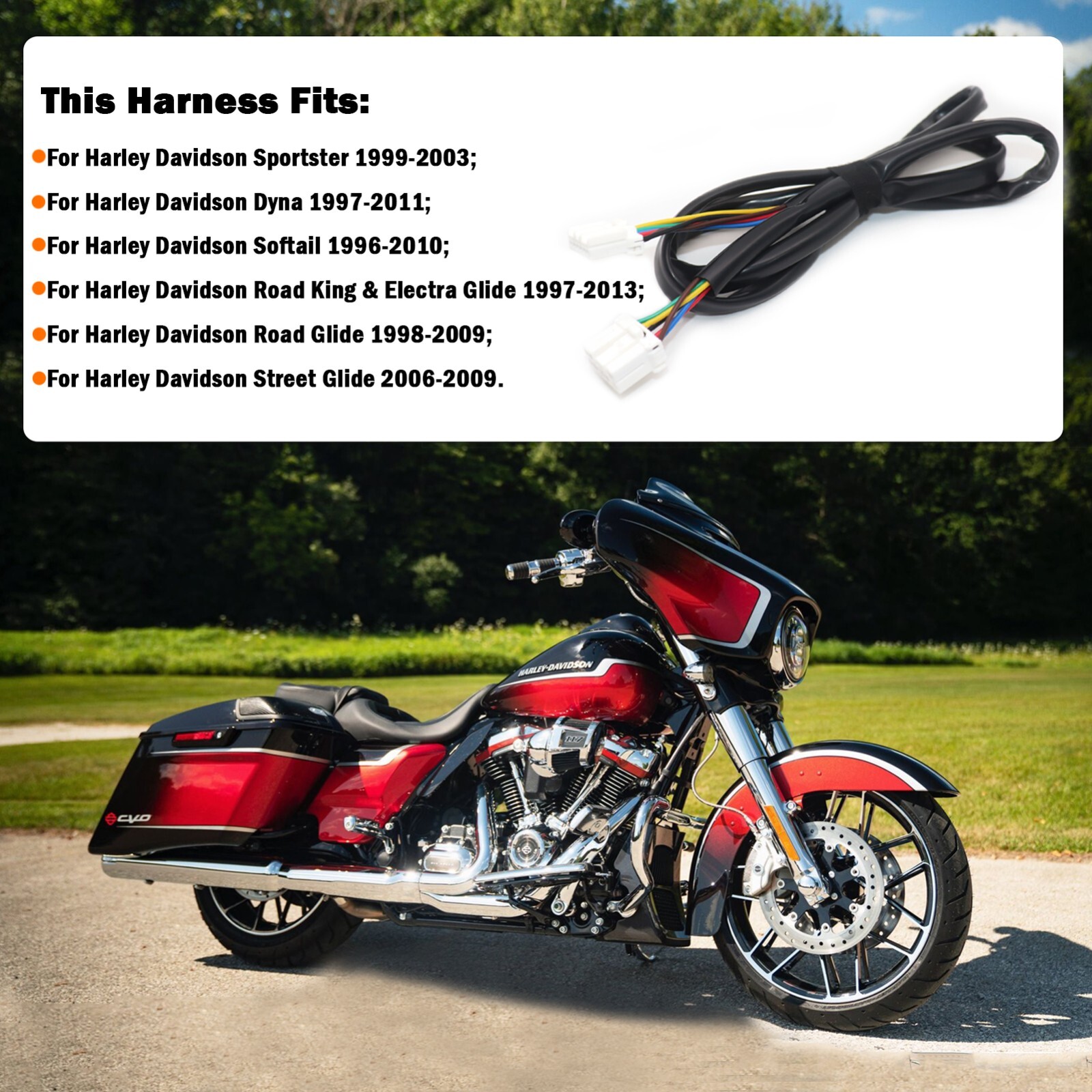 Replacement Harley Davidson Rear Fender Wiring Harness Adapter 2120-1060 NRFH-01