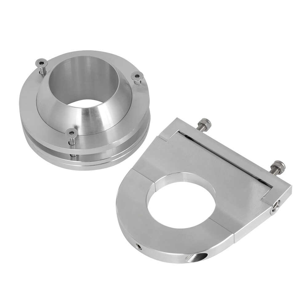 Universal 2" Swivel Base Floor Mount & 2 1/2" Steering Column Drop Kit Aluminum