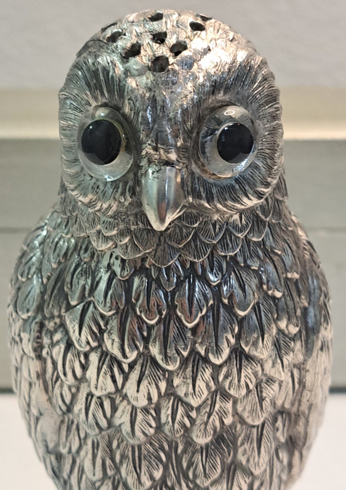 Antique Corbell & Co Silver Plate Owl Sugar Sifter Caster Muffineer Original Box