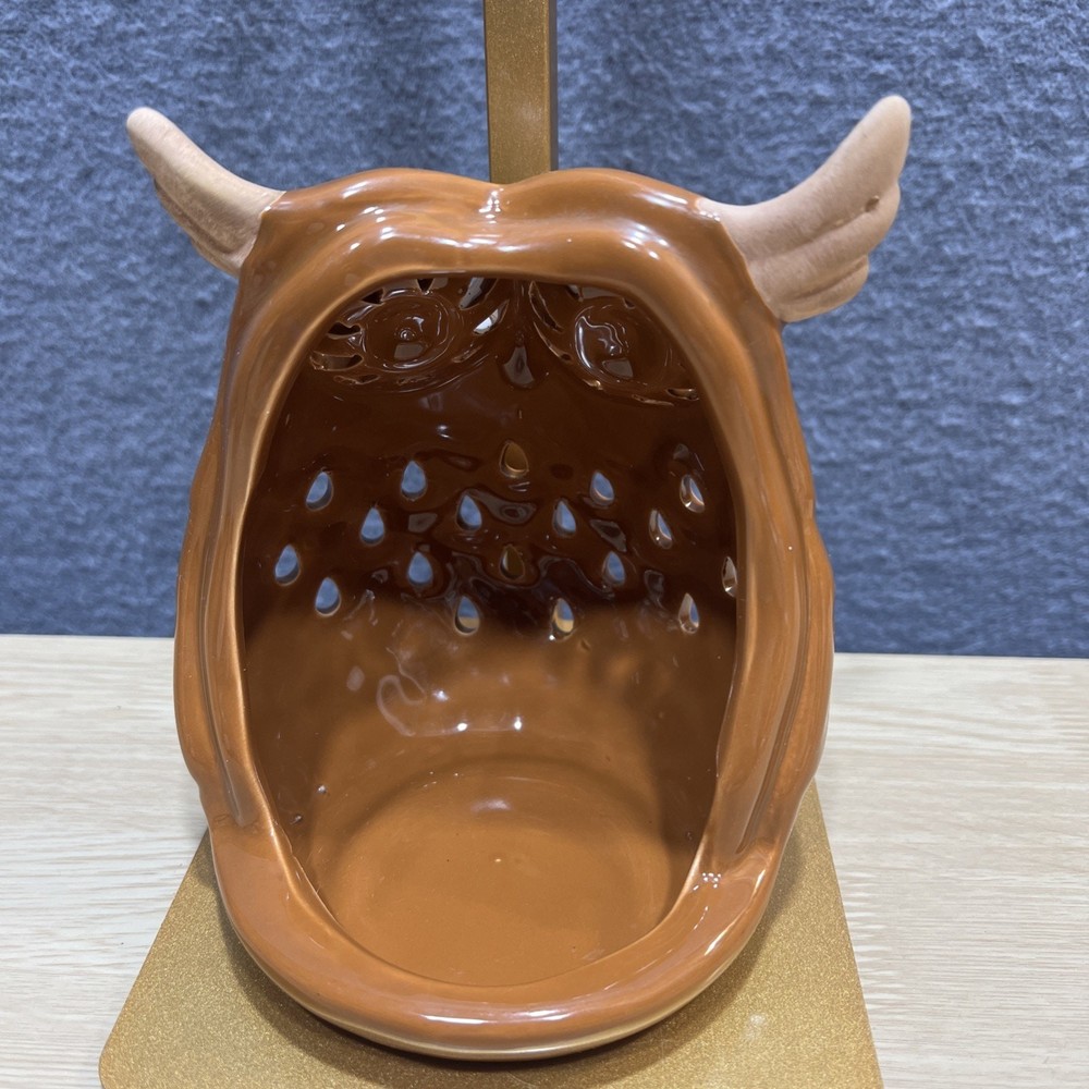 Ceramic Owl Brown Candle Tealight Holders Decorative
