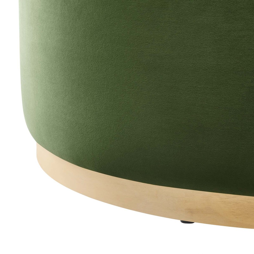 Modway Large 38" Round Performance Velvet Upholstered Ottoman