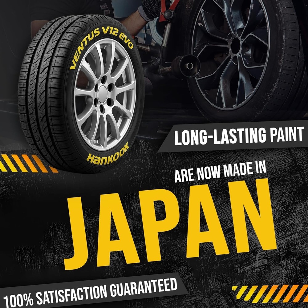 Durable Yellow Paint Pen for Car Wheels - 2 Count