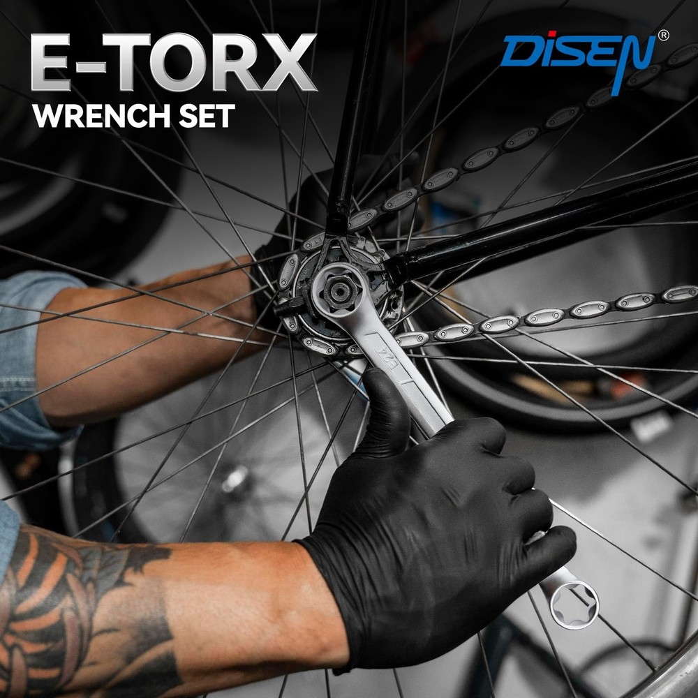 DISEN 6-Piece E-Torx Wrench Set, Double Box End E-type 6pcs kit, Silver