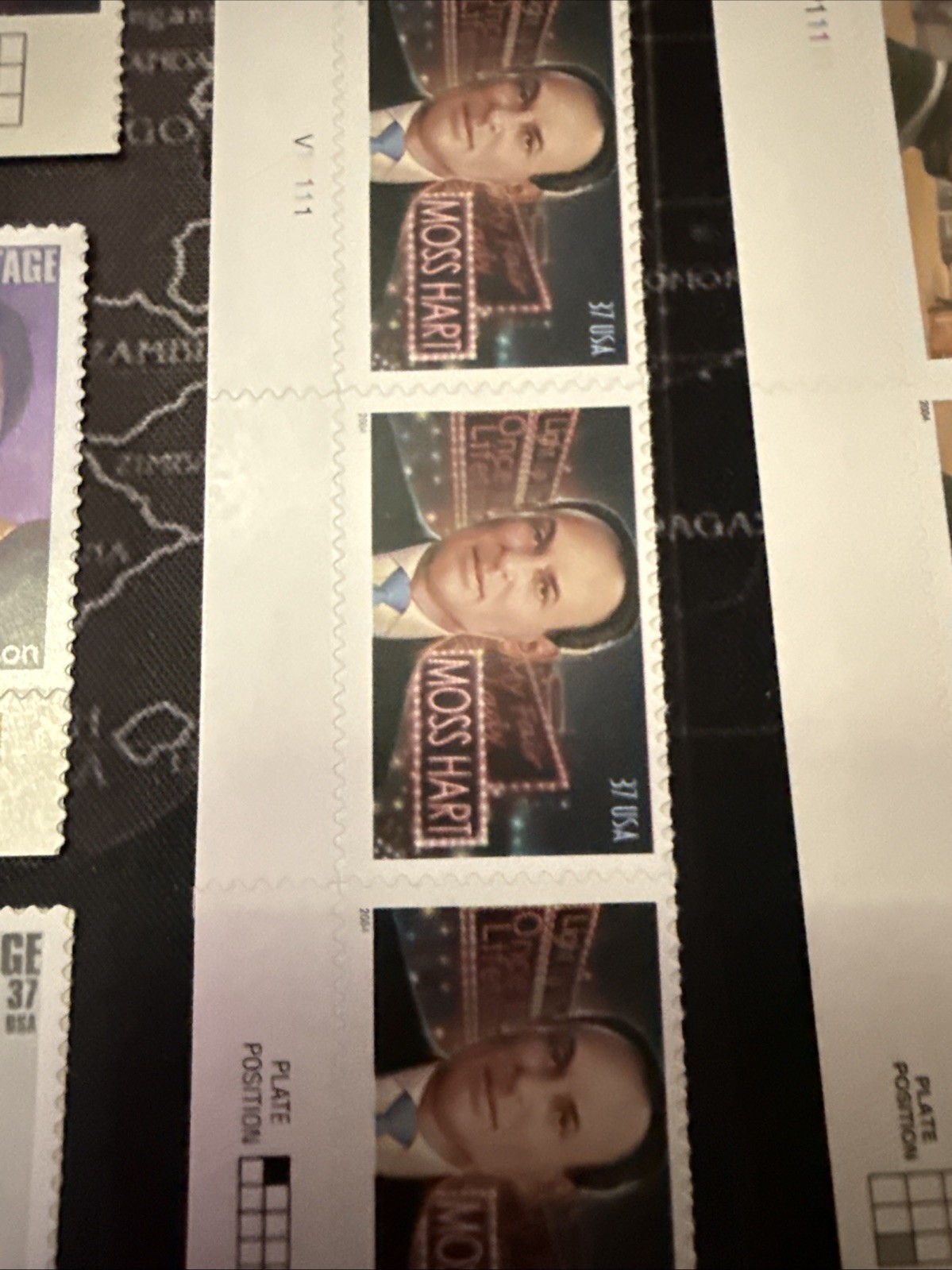 USA Stamps Famous People Including Ronald Reagn James Baldwin MNH Blocks of 3