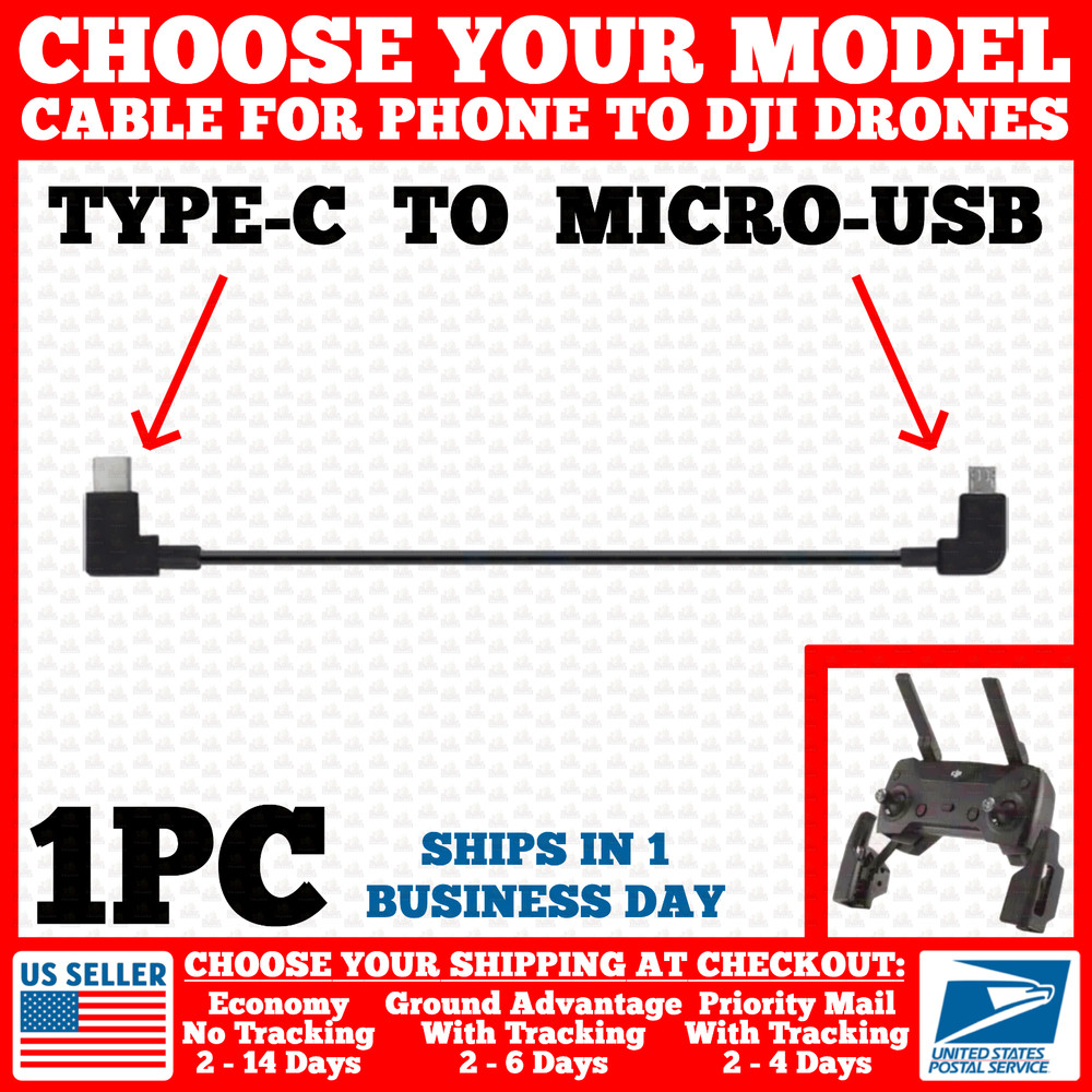 NEW USB Type-C/iPhone/iPad/Micro-USB Data Cable for DJI Mavic Remote Controller