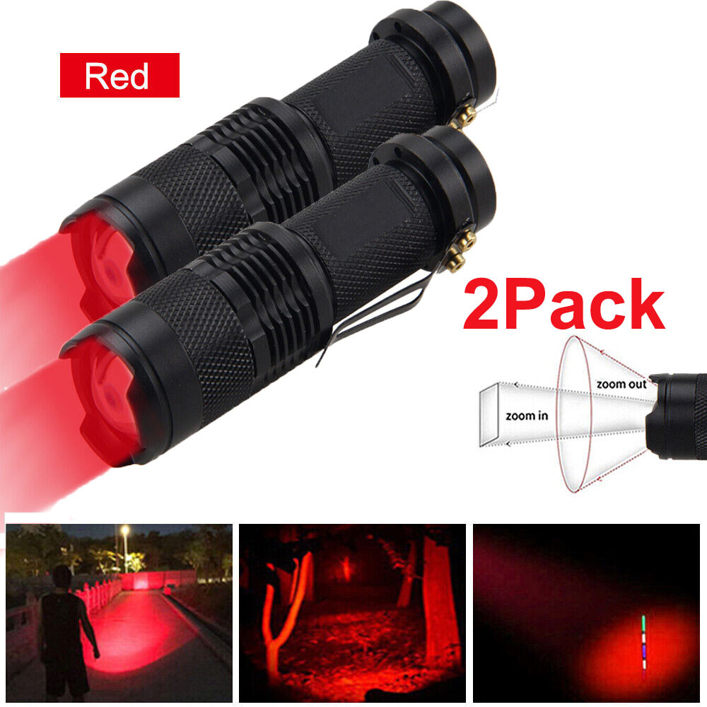2Pack Red Led Flashlight Powerful Single Mode Red Light Torch For Astronomy