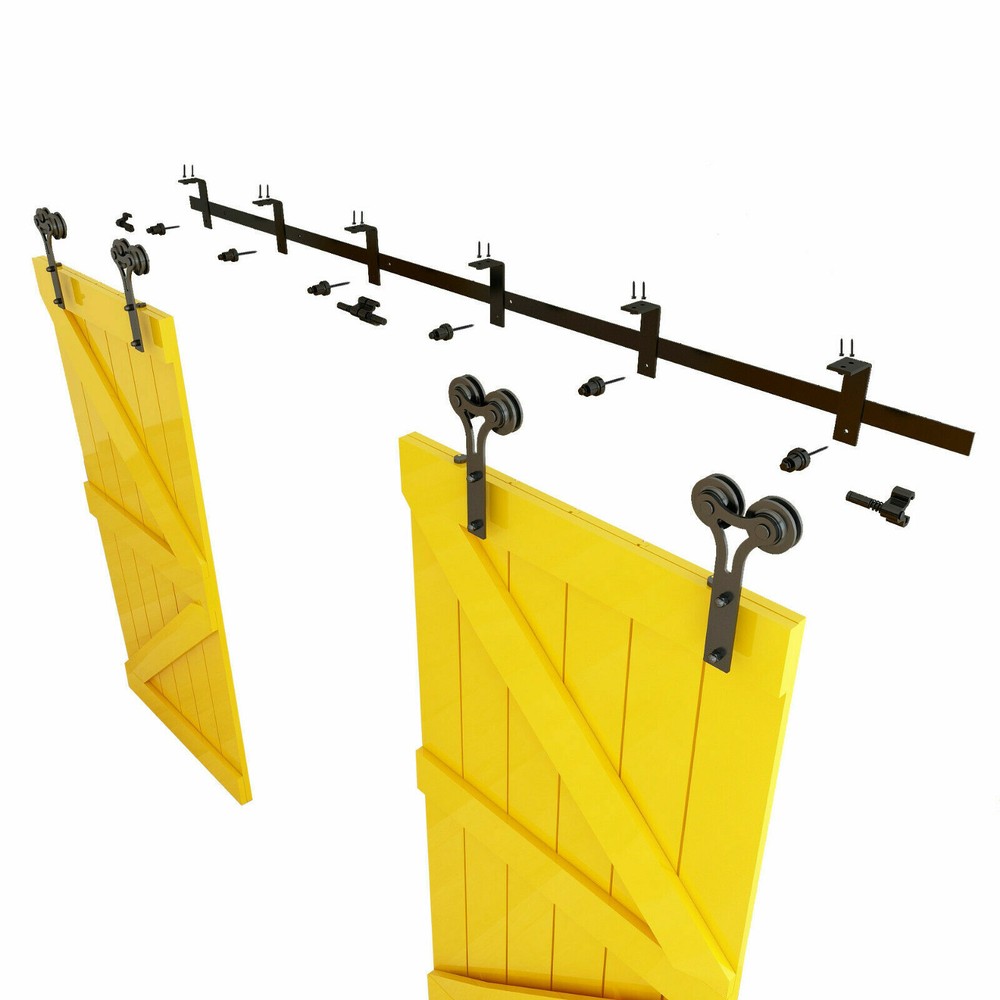 4-20FT Ceiling Mount Bracket Sliding Barn Door Hardware Track Kit Single/Double