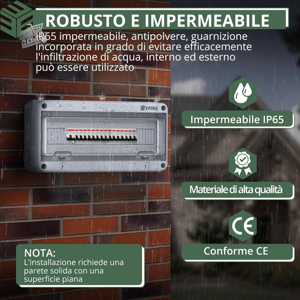 Outdoor electrical panel 18 modules, wall distribution box, waterproof