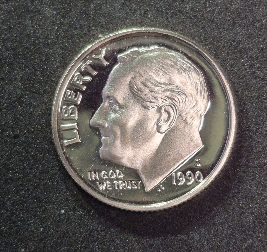 1990 S Gem DCam Proof Roosevelt Dime Clad Mint