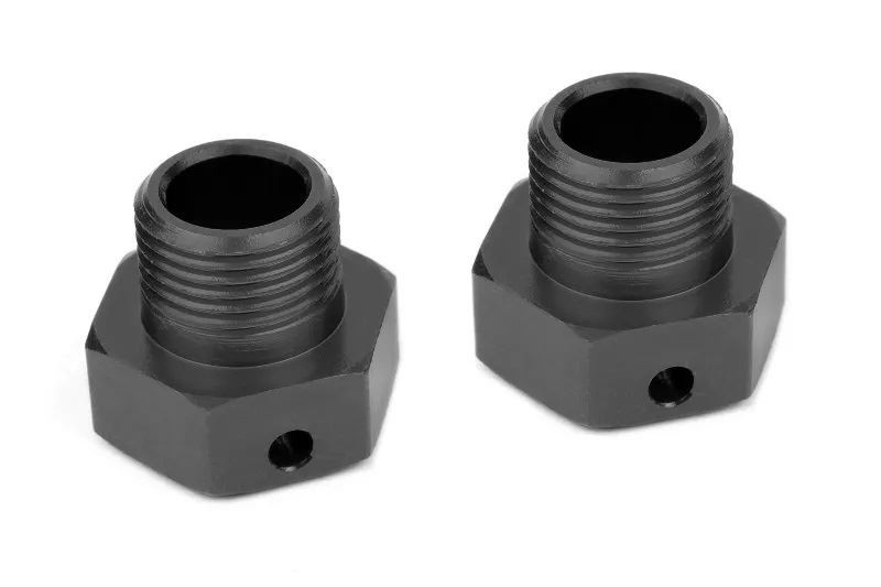 Corally - Wheel Hex Adapter - Aluminum - Black - 2pcs
