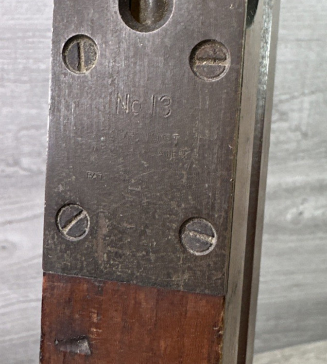 Vintage Stanley New Britain USA No.13 Cherry Wood Level 3 Bubble Brass 30"