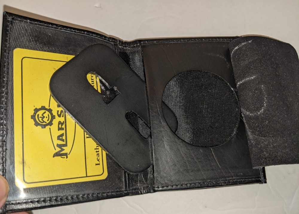 Leather ID Holder & Badge Holder, Black