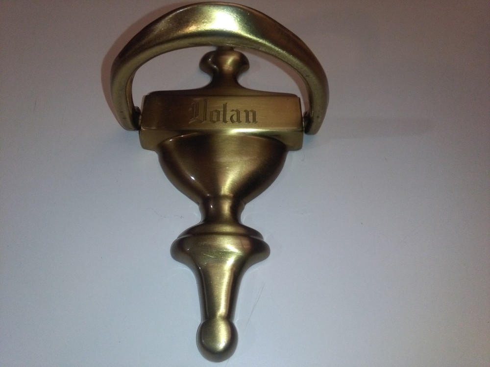 Solid Brass door knocker personalized "Dolan" Things Remembers made in Spain