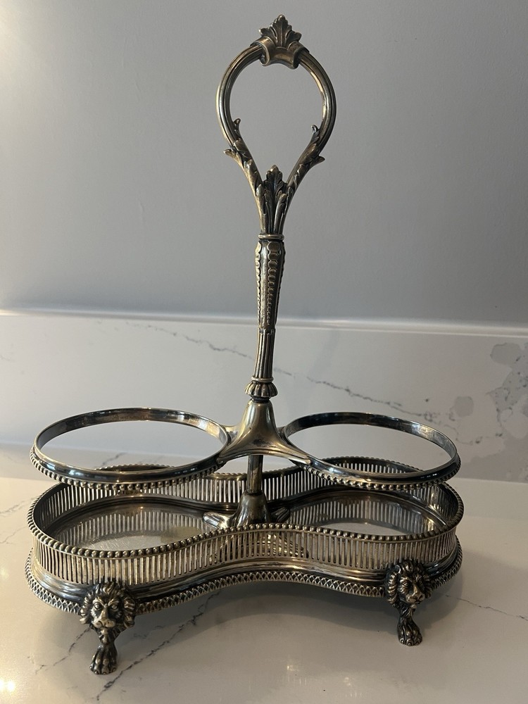 James Dixon Silver Plate Wine Bottle Caddy