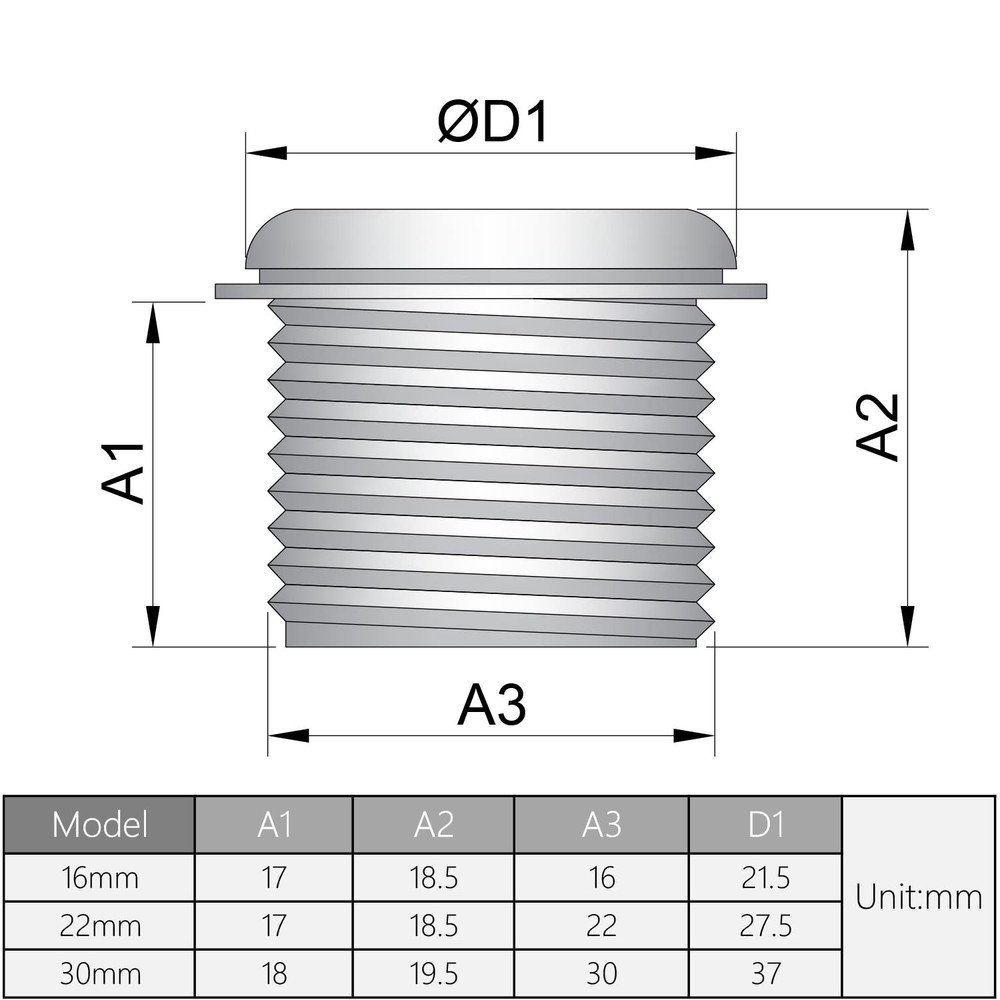 12pcs 30mm Plastic Push Button Switch Hole Panel Plug Gray