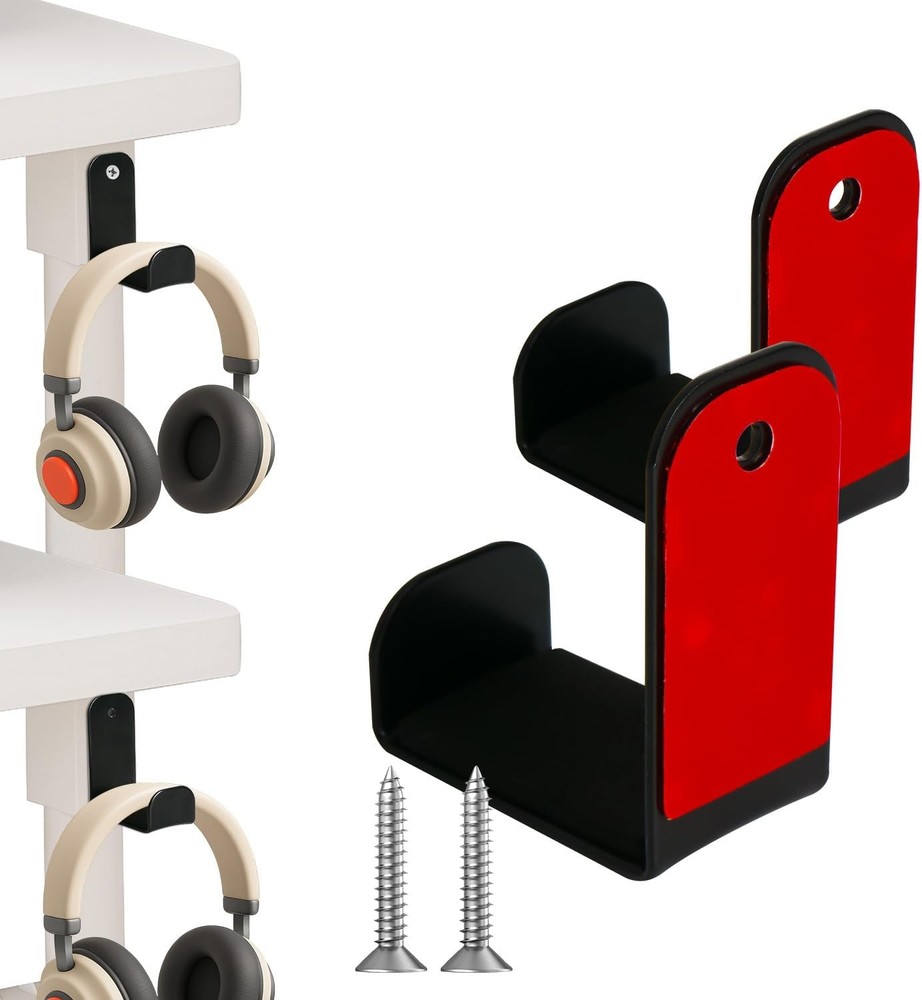 2 PCS Headphone Stand, Adhesive Headphones Holder with Rubber Basic-2 pcs
