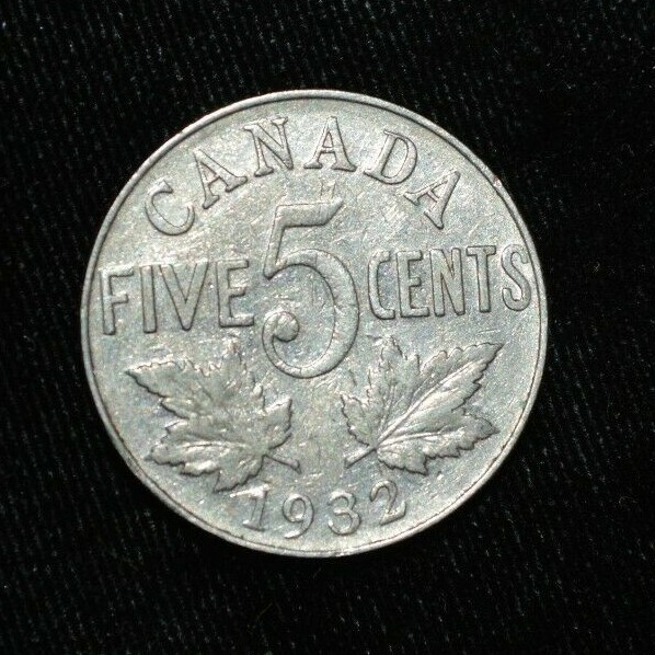 1932 Canada 5 Cent Coin