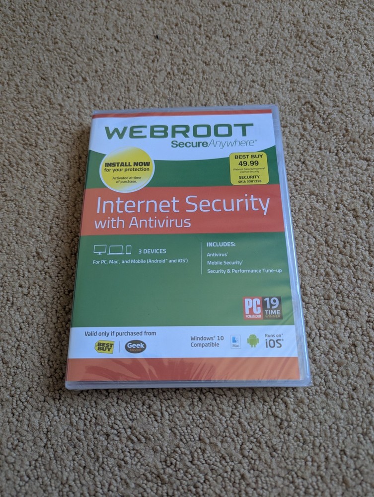 Webroot Internet Security With Antivirus For PC, Windows 10 Compatible