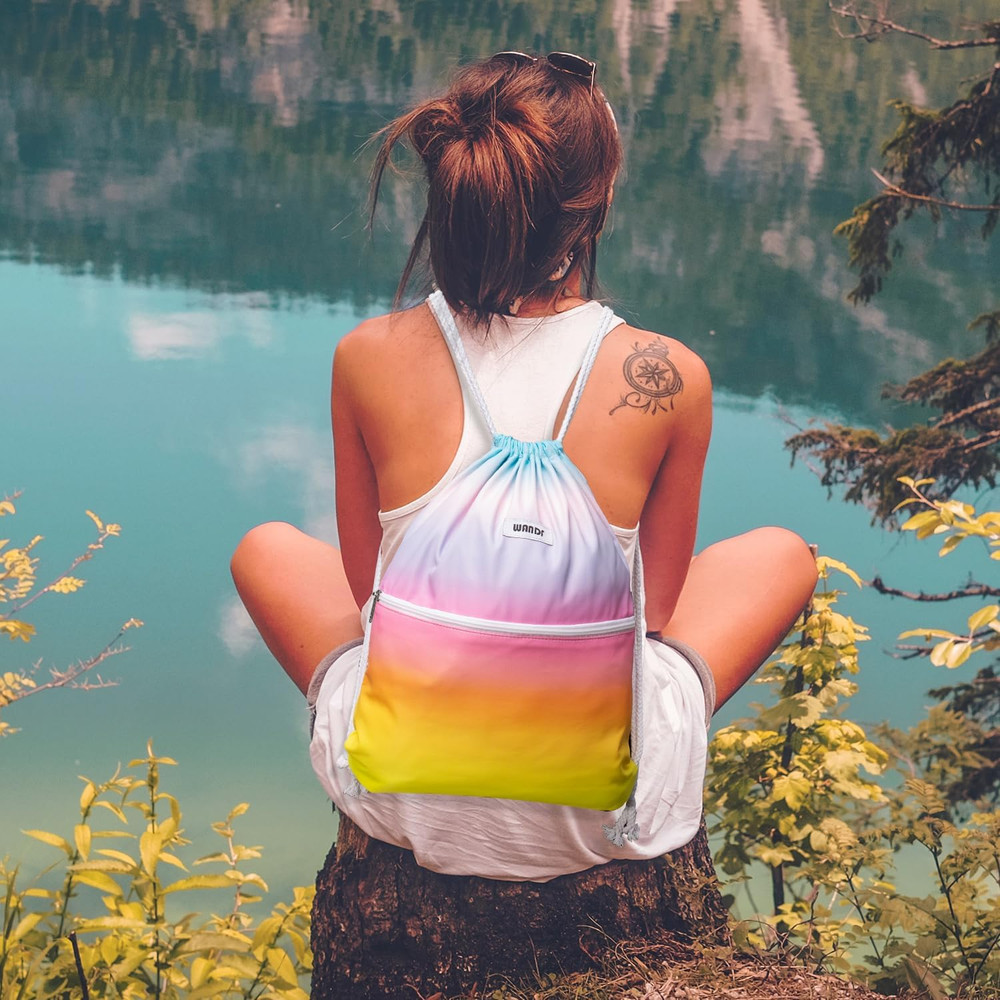 Drawstring Backpack String Bag Sackpack Cinch Water Resistant Nylon for Gym Shop