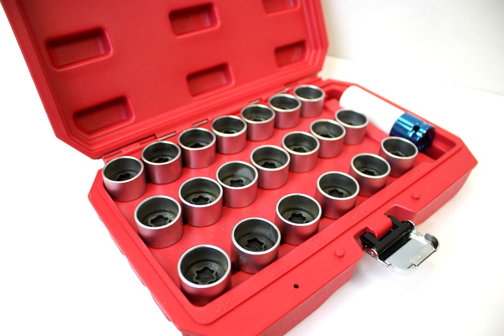 21pcs Master Lock Wheel Nut Stud Key Set Removal Locking Socket for BMW